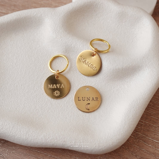 The Minimalist | Hand Stamped Brass Pet Tag