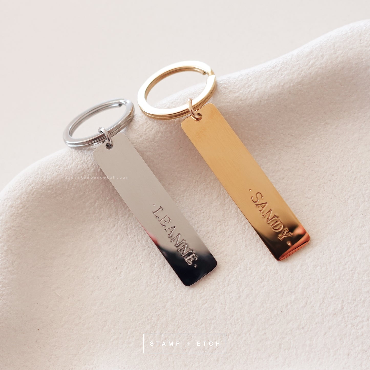 Hand Stamped Personalised Keychain