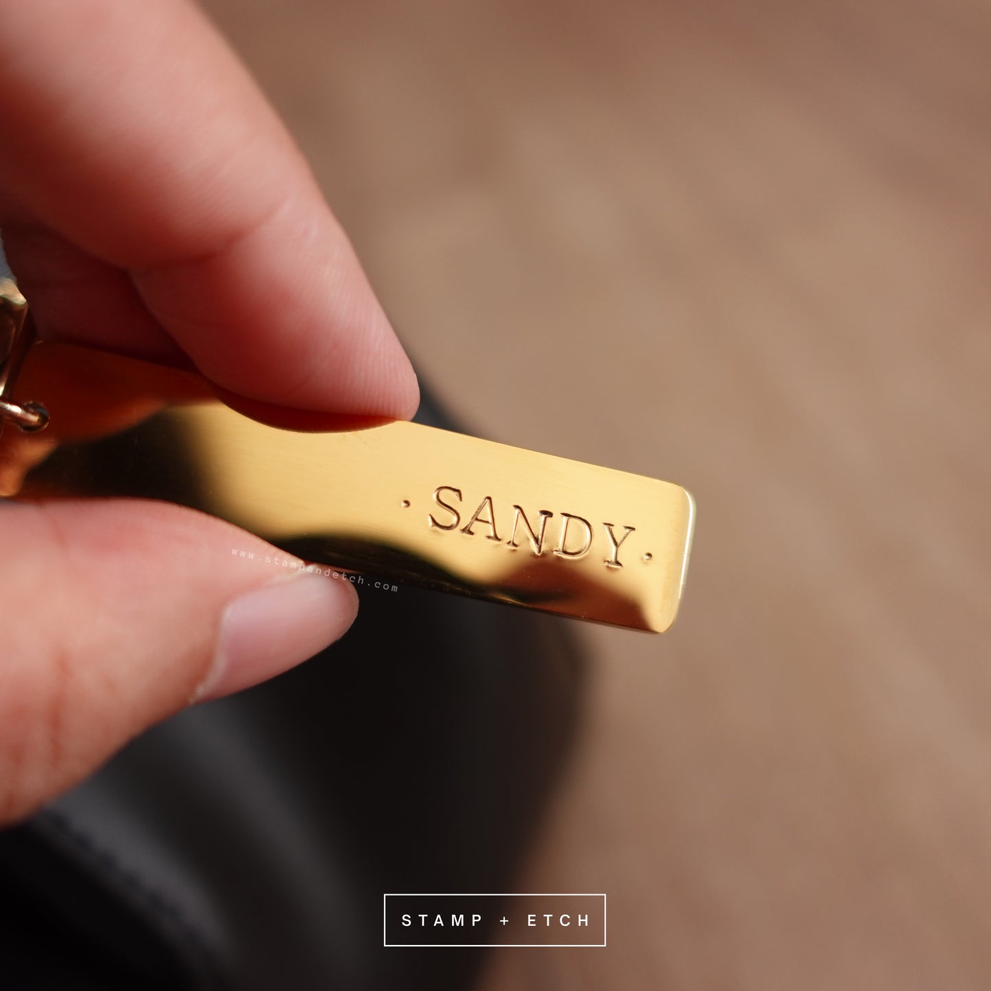 Hand Stamped Personalised Keychain