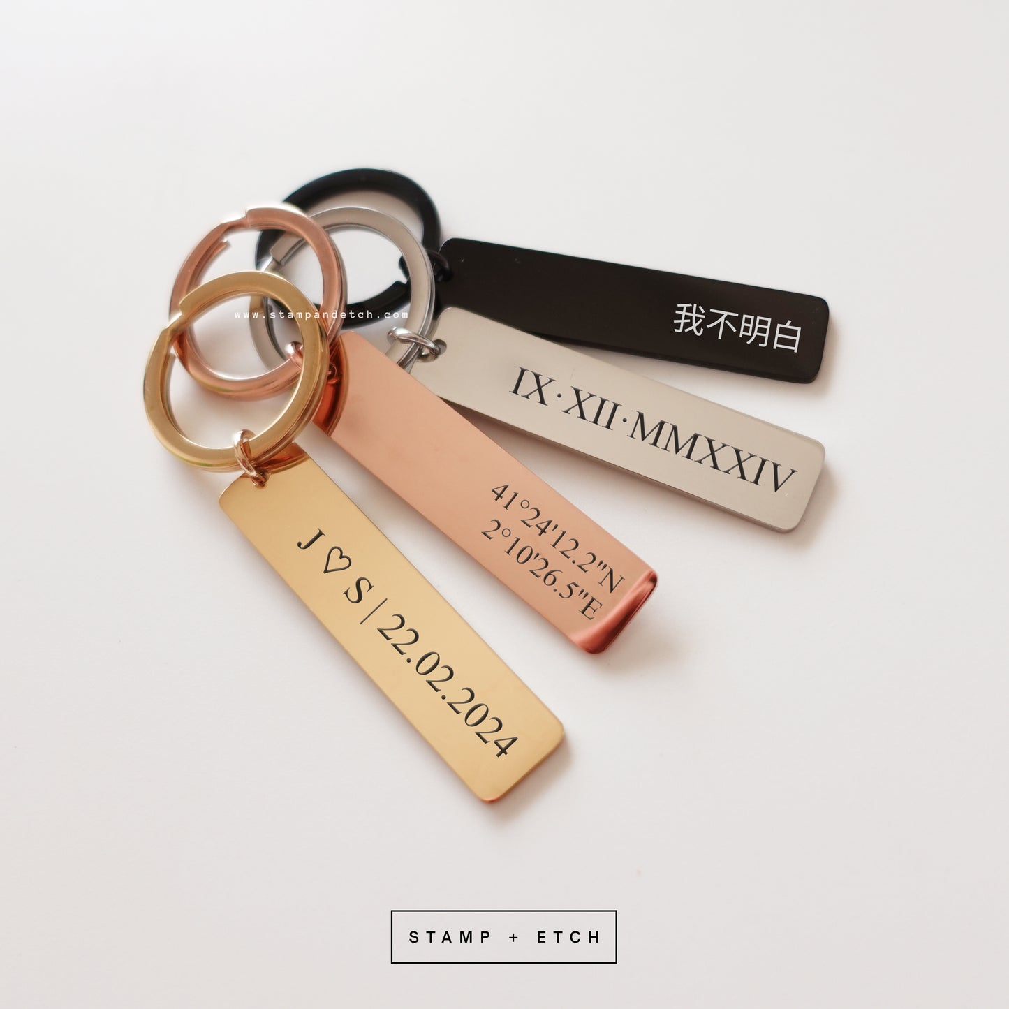 Custom Text Slim Keychain