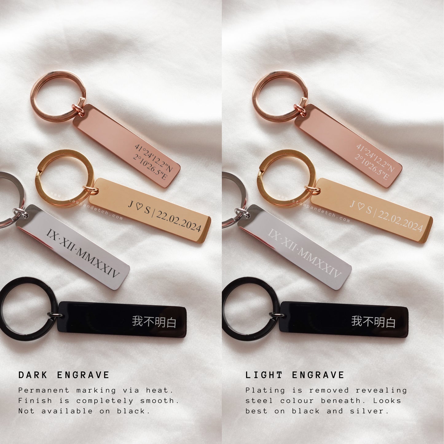 Custom Text Slim Keychain