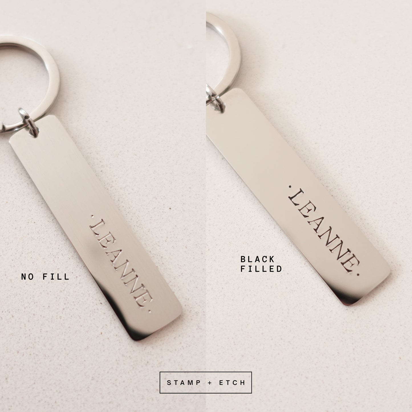 Hand Stamped Personalised Keychain