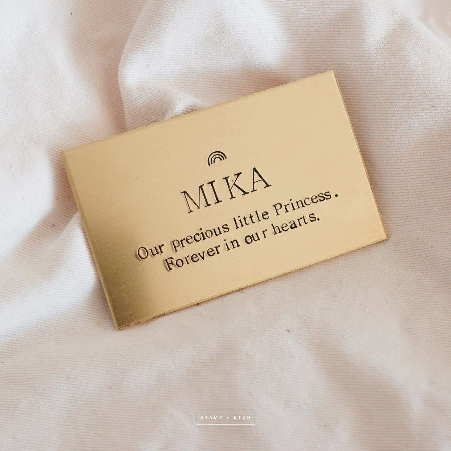 Hand Stamped Solid Brass Pet Memorial Plaque